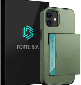 Forterra Forterra iPhone 11 Hoesje Pashouder Hard - Donker Groen