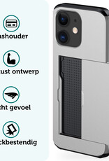 Forterra Hoesje Geschikt voor iPhone 11 Pashouder Hard Case Hoes Met Screenprotector - Hoes Geschikt voor iPhone 11 Hoesje Back Cover Met Pasjeshouder - Grijs