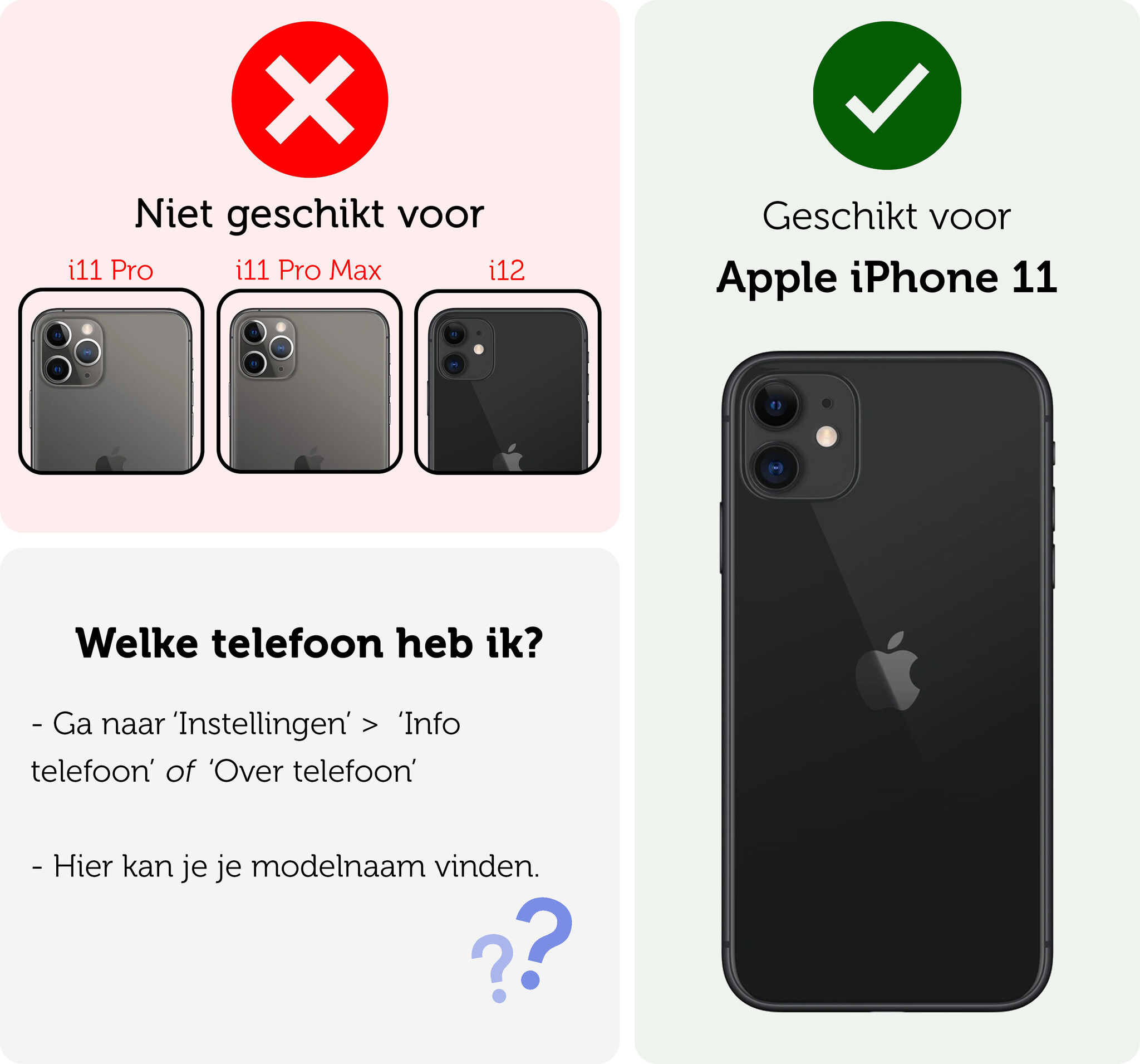 Forterra Hoesje Geschikt voor iPhone 11 Pashouder Hard Case Hoes Met 2x Screenprotector - Hoes Geschikt voor iPhone 11 Hoesje Back Cover Met Pasjeshouder - Grijs