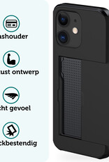 Forterra Hoesje Geschikt voor iPhone 11 Pashouder Hard Case Hoes Met 2x Screenprotector - Hoes Geschikt voor iPhone 11 Hoesje Back Cover Met Pasjeshouder - Zwart