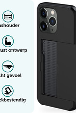 Forterra Hoesje Geschikt voor iPhone 11 Pro Pashouder Hard Case Hoes Met Screenprotector - Hoes Geschikt voor iPhone 11 Pro Hoesje Back Cover Met Pasjeshouder - Zwart