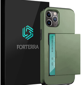 Forterra Forterra iPhone 11 Pro Max Hoesje Pashouder Hard - Donker Groen