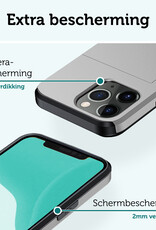 Forterra Hoesje Geschikt voor iPhone 11 Pro Max Pashouder Hard Case Hoes - Hoes Geschikt voor iPhone 11 Pro Max Hoesje Back Cover Met Pasjeshouder - Grijs