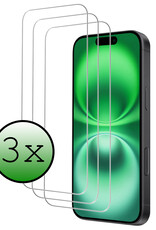 BASEY. Screenprotector Geschikt voor iPhone 16 Screenprotector Tempered Glass Beschermglas Dichte Notch - Screenprotector Geschikt voor iPhone 16 Screen Protector - 3 Stuks