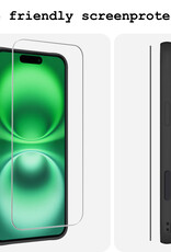 BASEY. Screenprotector Geschikt voor iPhone 16 Plus Screenprotector Tempered Glass Beschermglas Dichte Notch - Screenprotector Geschikt voor iPhone 16 Plus Screen Protector