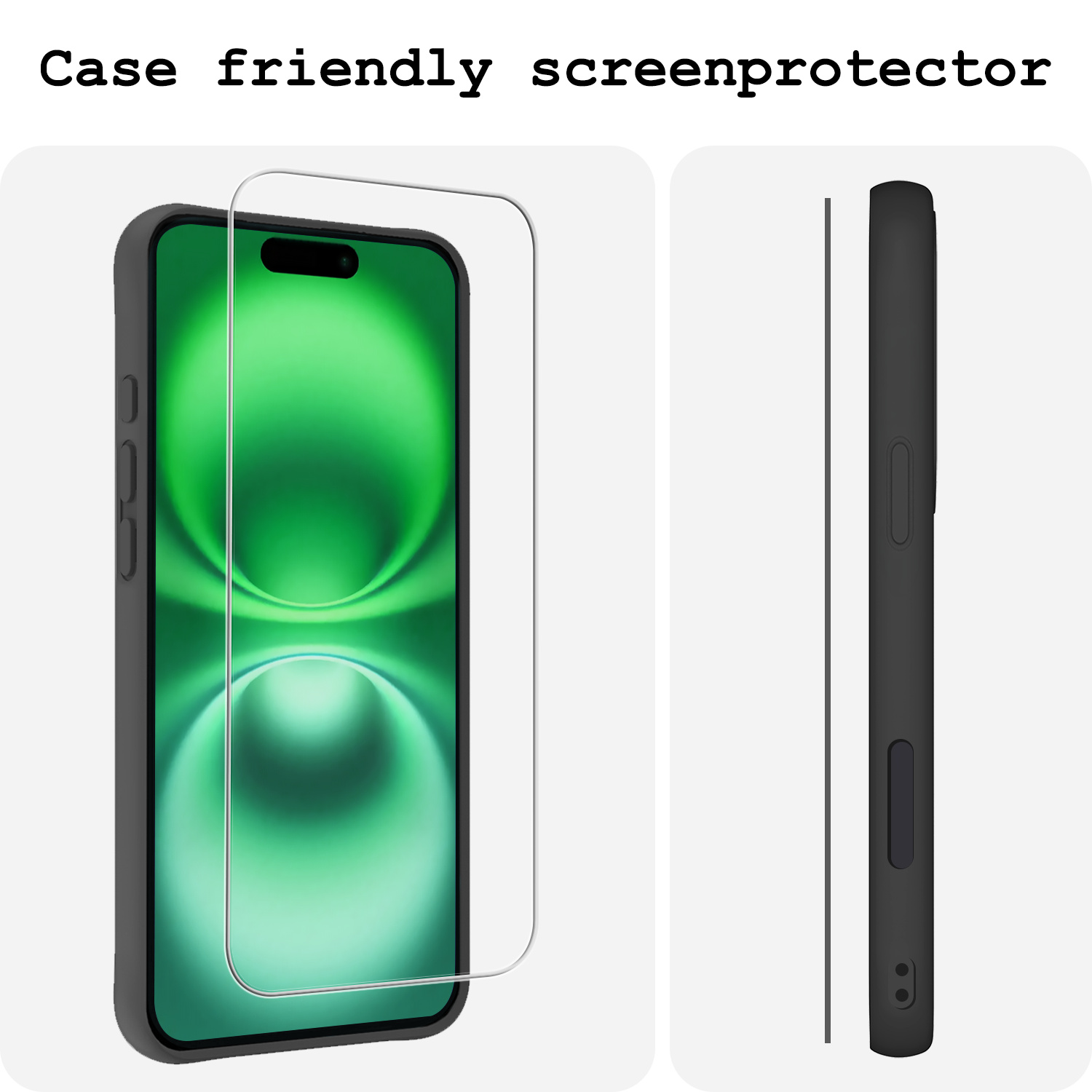 BASEY. Screenprotector Geschikt voor iPhone 16 Plus Screenprotector Tempered Glass Beschermglas Dichte Notch - Screenprotector Geschikt voor iPhone 16 Plus Screen Protector