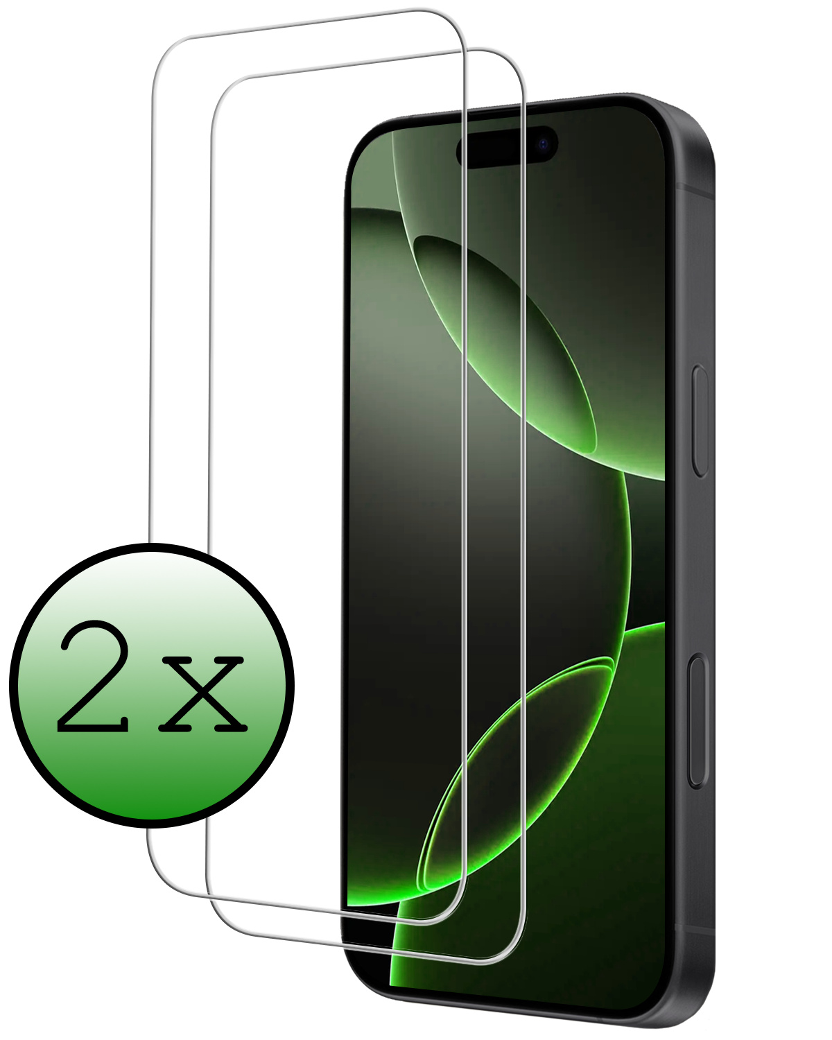 BASEY. Screenprotector Geschikt voor iPhone 16 Pro Screenprotector Tempered Glass Beschermglas Dichte Notch - Screenprotector Geschikt voor iPhone 16 Pro Screen Protector - 2 Stuks