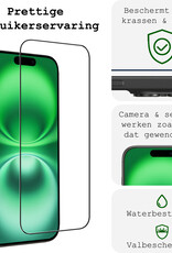 BASEY. Screenprotector Geschikt voor iPhone 16 Screenprotector Beschermglas Full Cover - Screenprotector Geschikt voor iPhone 16 Screen Protector Full Cover - 2 Stuks