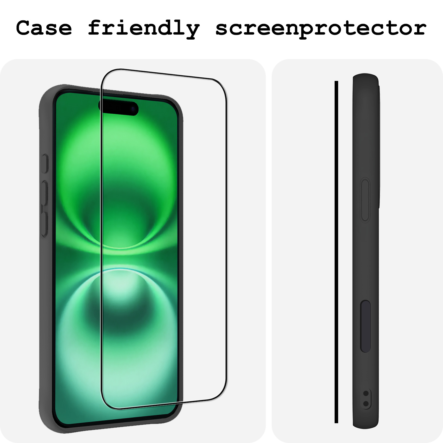 BASEY. Screenprotector Geschikt voor iPhone 16 Plus Screenprotector Beschermglas Full Cover - Screenprotector Geschikt voor iPhone 16 Plus Screen Protector Full Cover - 2 Stuks