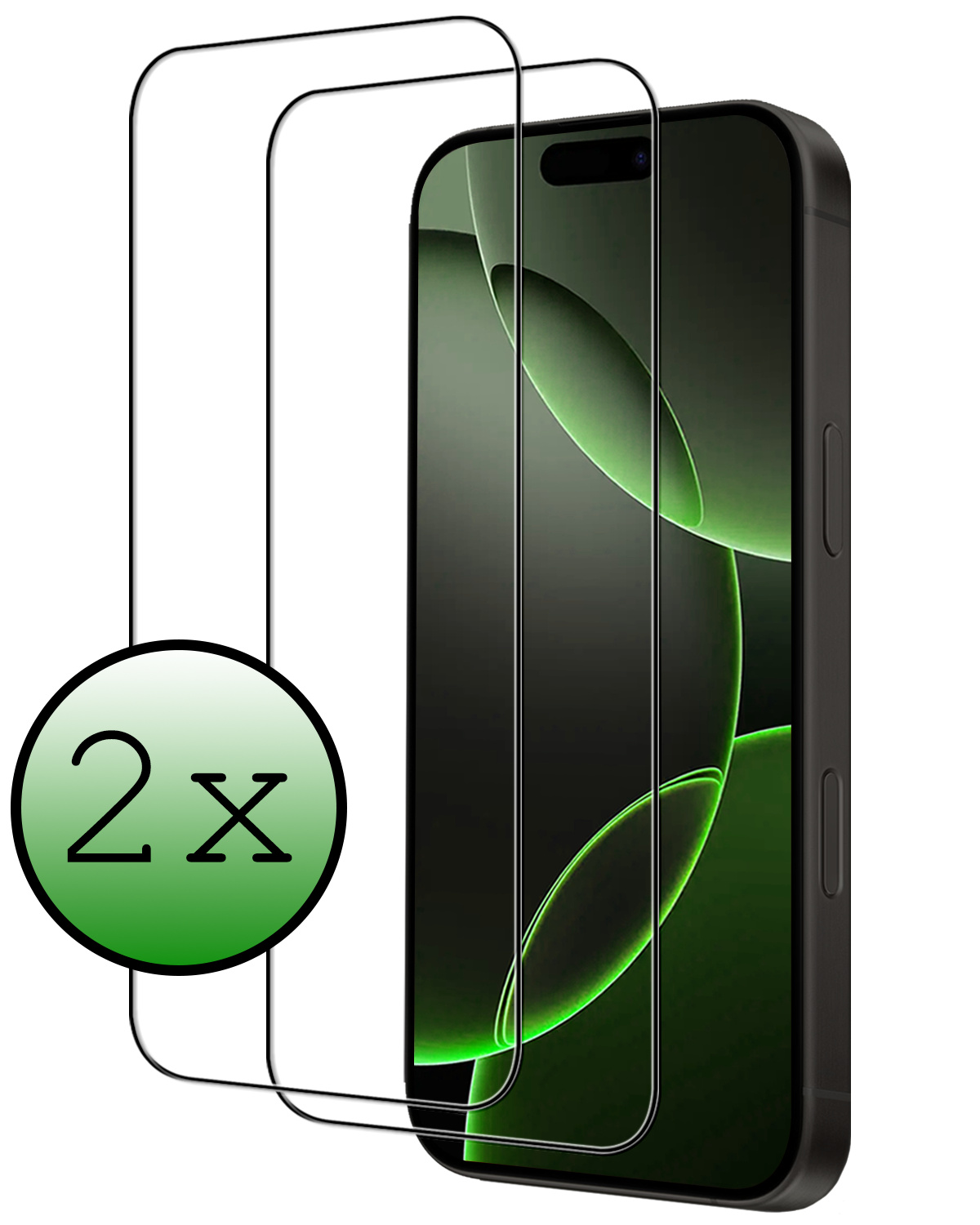 BASEY. Screenprotector Geschikt voor iPhone 16 Pro Screenprotector Beschermglas Full Cover - Screenprotector Geschikt voor iPhone 16 Pro Screen Protector Full Cover - 2 Stuks