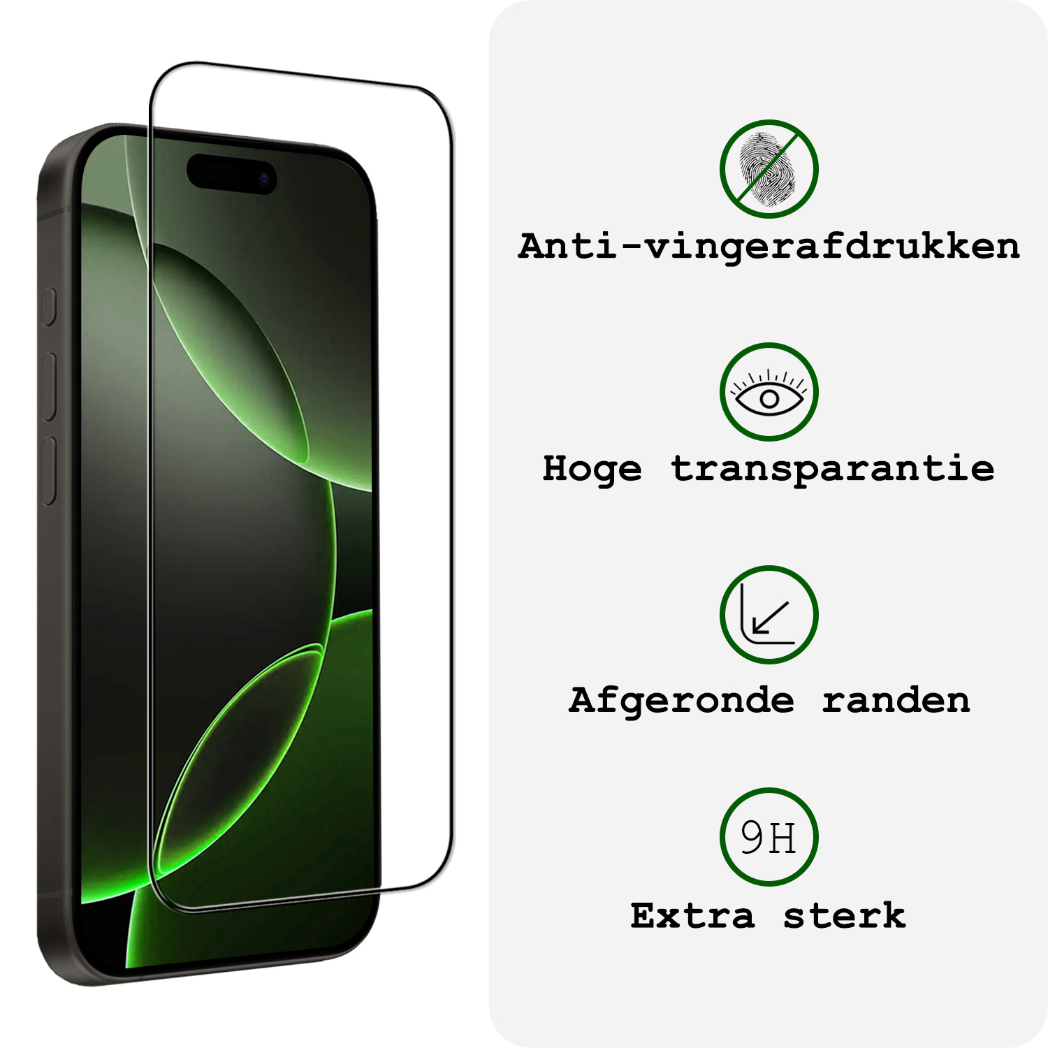 BASEY. Screenprotector Geschikt voor iPhone 16 Pro Screenprotector Beschermglas Full Cover - Screenprotector Geschikt voor iPhone 16 Pro Screen Protector Full Cover - 3 Stuks
