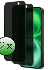 BASEY. Screenprotector Geschikt voor iPhone 16 Screenprotector Privacy Beschermglas - Screenprotector Geschikt voor iPhone 16 Screen Protector Full Screen Privacy - 2 Stuks