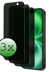 BASEY. Screenprotector Geschikt voor iPhone 16 Screenprotector Privacy Beschermglas - Screenprotector Geschikt voor iPhone 16 Screen Protector Full Screen Privacy - 3 Stuks