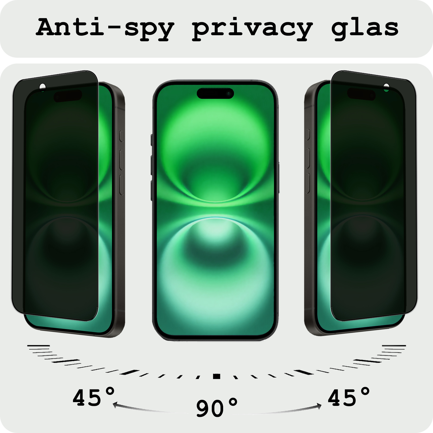 BASEY. Screenprotector Geschikt voor iPhone 16 Plus Screenprotector Privacy Beschermglas - Screenprotector Geschikt voor iPhone 16 Plus Screen Protector Full Screen Privacy - 2 Stuks
