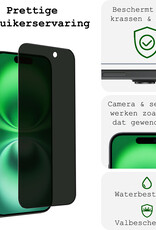 BASEY. Screenprotector Geschikt voor iPhone 16 Plus Screenprotector Privacy Beschermglas - Screenprotector Geschikt voor iPhone 16 Plus Screen Protector Full Screen Privacy - 2 Stuks