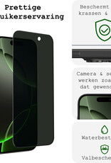 BASEY. Screenprotector Geschikt voor iPhone 16 Pro Screenprotector Privacy Beschermglas - Screenprotector Geschikt voor iPhone 16 Pro Screen Protector Full Screen Privacy
