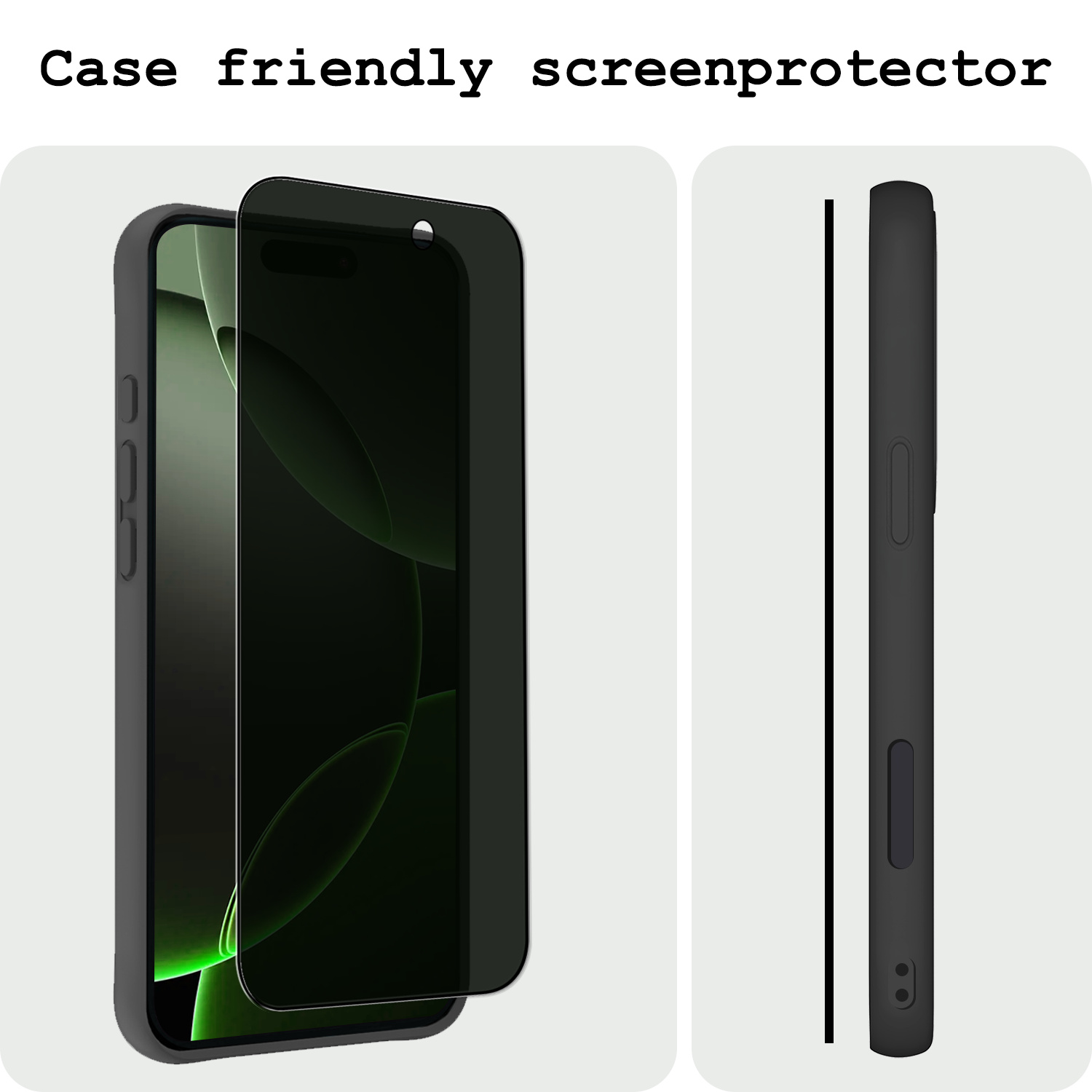 BASEY. Screenprotector Geschikt voor iPhone 16 Pro Screenprotector Privacy Beschermglas - Screenprotector Geschikt voor iPhone 16 Pro Screen Protector Full Screen Privacy - 2 Stuks