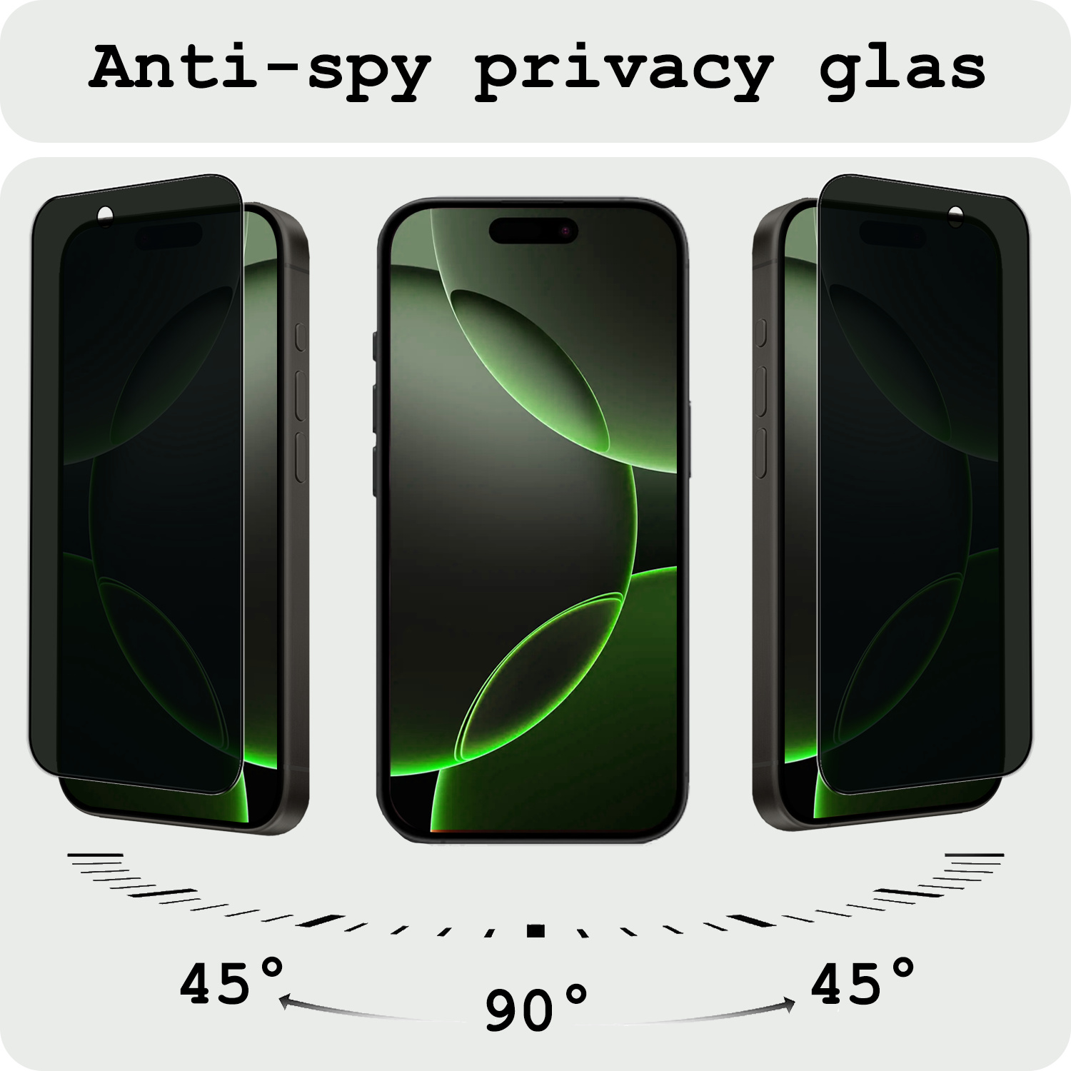 BASEY. Screenprotector Geschikt voor iPhone 16 Pro Max Screenprotector Privacy Beschermglas - Screenprotector Geschikt voor iPhone 16 Pro Max Screen Protector Full Screen Privacy