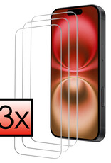 NoXx Screenprotector Geschikt voor iPhone 16 Screenprotector Tempered Glass Gehard Glas Full Screen Display Cover - 3x