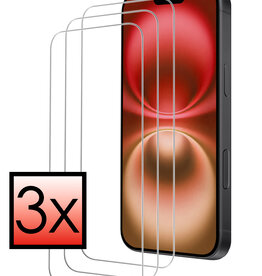 NoXx NoXx iPhone 16 Screenprotector Glas Met Dichte Notch - 3 PACK