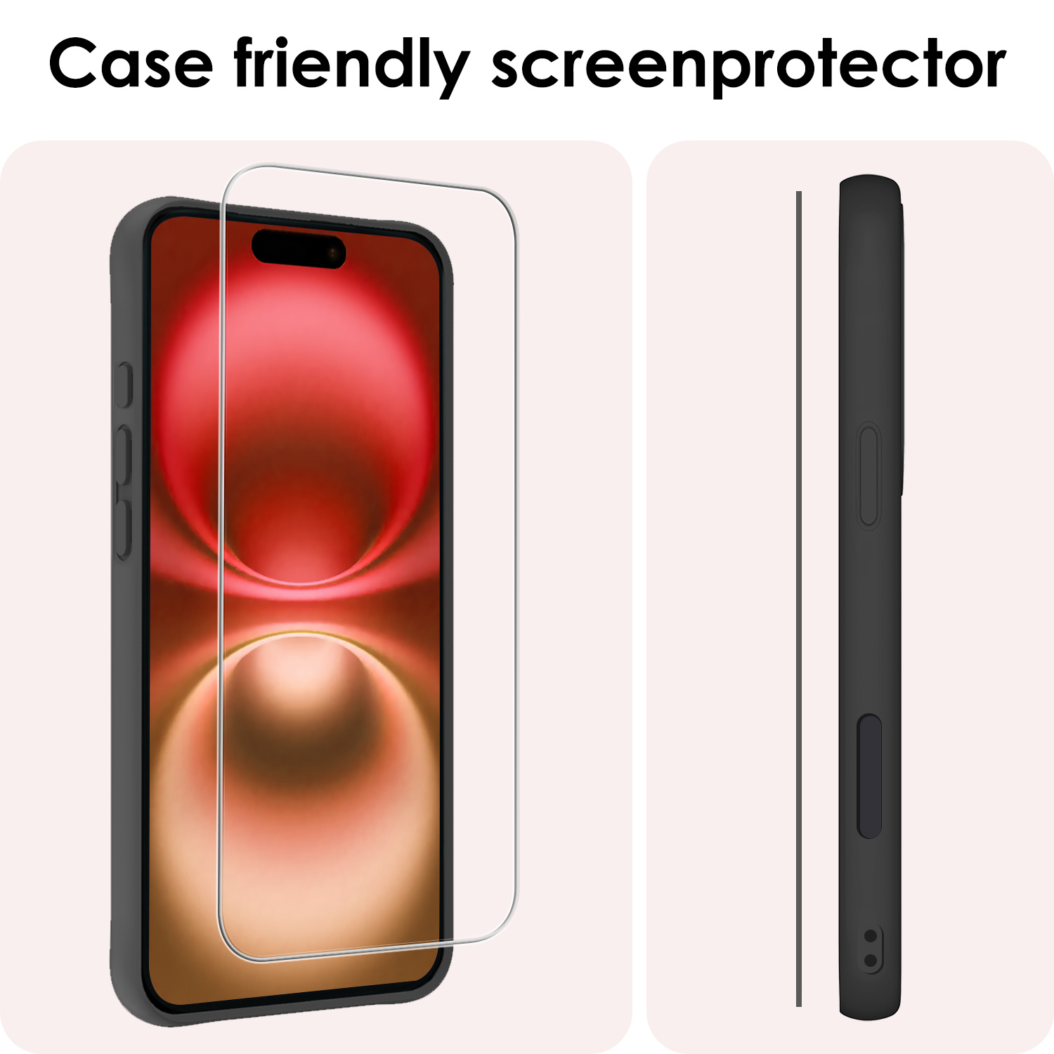 NoXx Screenprotector Geschikt voor iPhone 16 Plus Screenprotector Tempered Glass Gehard Glas Full Screen Display Cover