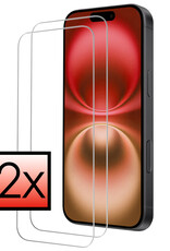 NoXx Screenprotector Geschikt voor iPhone 16 Plus Screenprotector Tempered Glass Gehard Glas Full Screen Display Cover - 2x