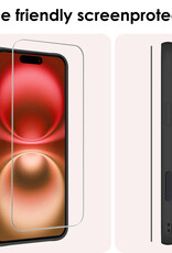 NoXx Screenprotector Geschikt voor iPhone 16 Plus Screenprotector Tempered Glass Gehard Glas Full Screen Display Cover - 3x