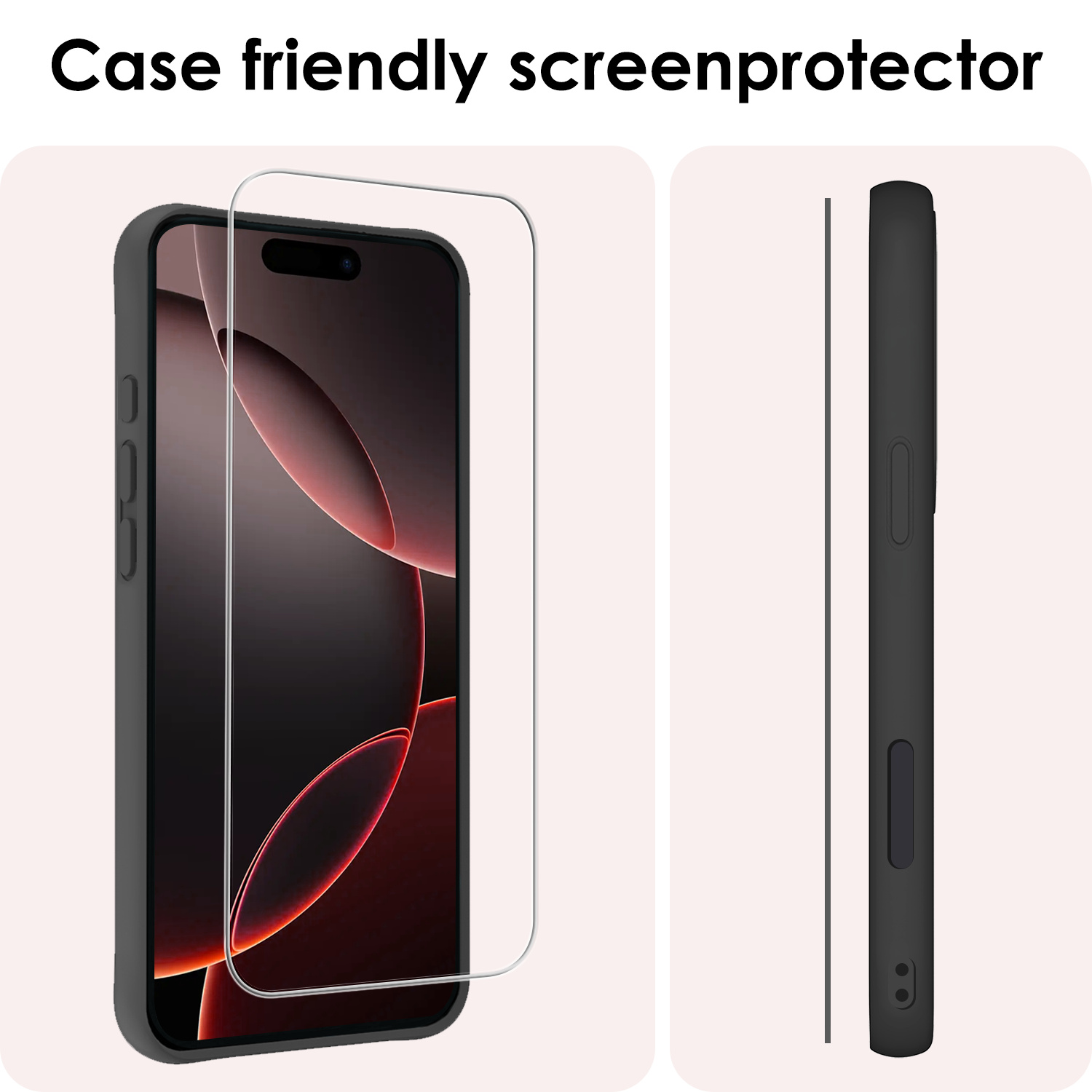 NoXx Screenprotector Geschikt voor iPhone 16 Pro Max Screenprotector Tempered Glass Gehard Glas Full Screen Display Cover