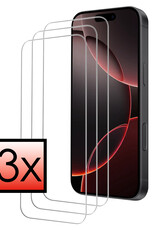 NoXx Screenprotector Geschikt voor iPhone 16 Pro Max Screenprotector Tempered Glass Gehard Glas Full Screen Display Cover - 3x