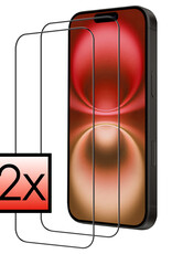 NoXx Screenprotector Geschikt voor iPhone 16 Screenprotector Tempered Glass Gehard Glas Full Cover - 2x