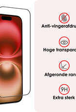 NoXx Screenprotector Geschikt voor iPhone 16 Screenprotector Tempered Glass Gehard Glas Full Cover - 3x