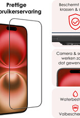 NoXx Screenprotector Geschikt voor iPhone 16 Plus Screenprotector Tempered Glass Gehard Glas Full Cover - 2x
