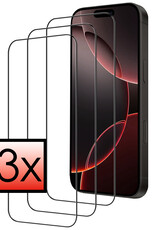 NoXx Screenprotector Geschikt voor iPhone 16 Pro Screenprotector Tempered Glass Gehard Glas Full Cover - 3x