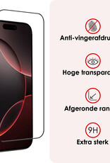 NoXx Screenprotector Geschikt voor iPhone 16 Pro Screenprotector Tempered Glass Gehard Glas Full Cover - 3x