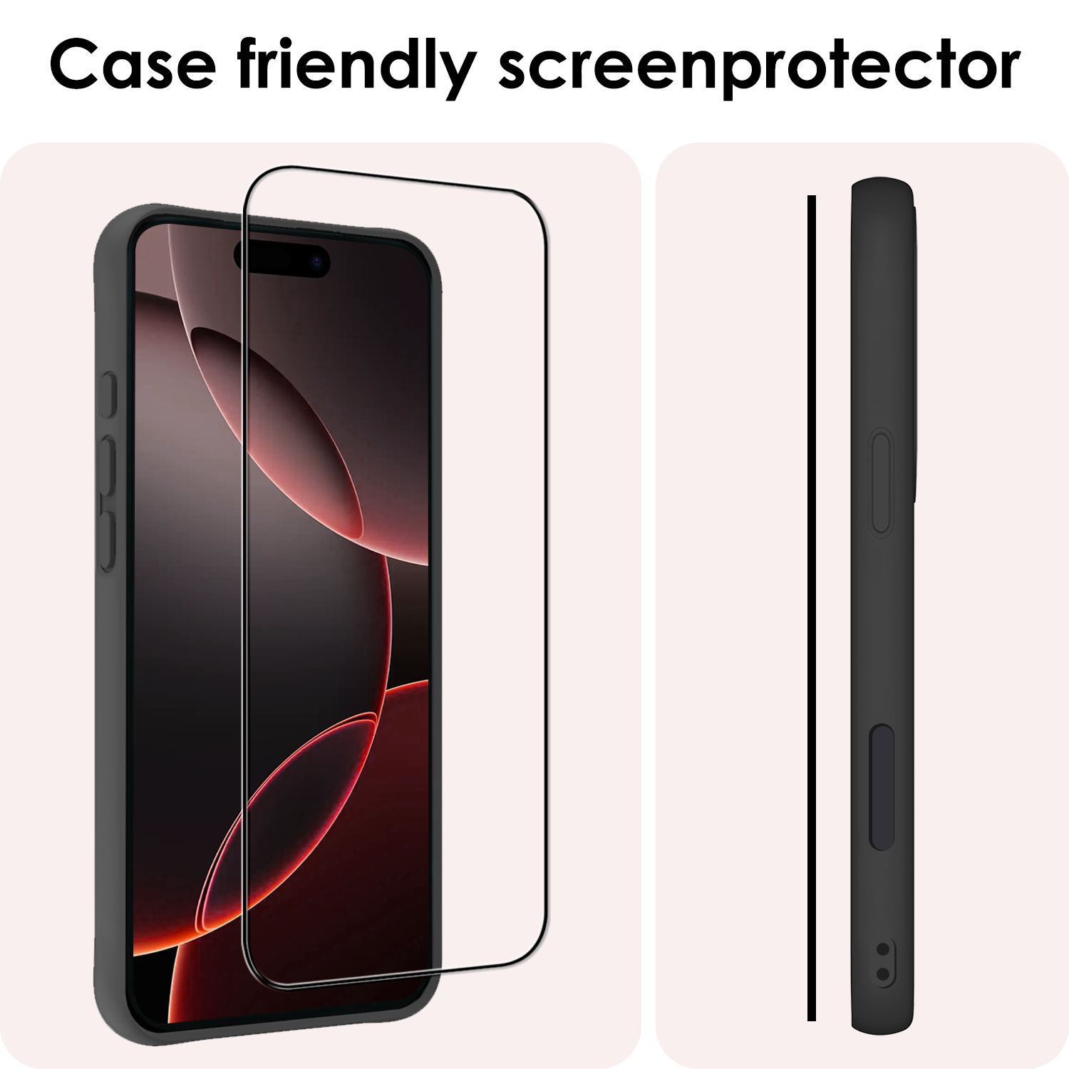 NoXx Screenprotector Geschikt voor iPhone 16 Pro Screenprotector Tempered Glass Gehard Glas Full Cover - 3x