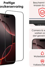 NoXx Screenprotector Geschikt voor iPhone 16 Pro Screenprotector Tempered Glass Gehard Glas Full Cover - 3x
