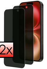 NoXx Screenprotector Geschikt voor iPhone 16 Screenprotector Privacy Tempered Glass Gehard Glas Display Cover - 2x