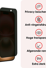 NoXx Screenprotector Geschikt voor iPhone 16 Plus Screenprotector Privacy Tempered Glass Gehard Glas Display Cover - 2x