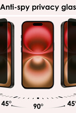 NoXx Screenprotector Geschikt voor iPhone 16 Plus Screenprotector Privacy Tempered Glass Gehard Glas Display Cover - 2x