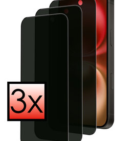 NoXx NoXx iPhone 16 Plus Screenprotector Glas Privacy - 3 PACK