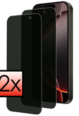 NoXx Screenprotector Geschikt voor iPhone 16 Pro Max Screenprotector Privacy Tempered Glass Gehard Glas Display Cover - 2x