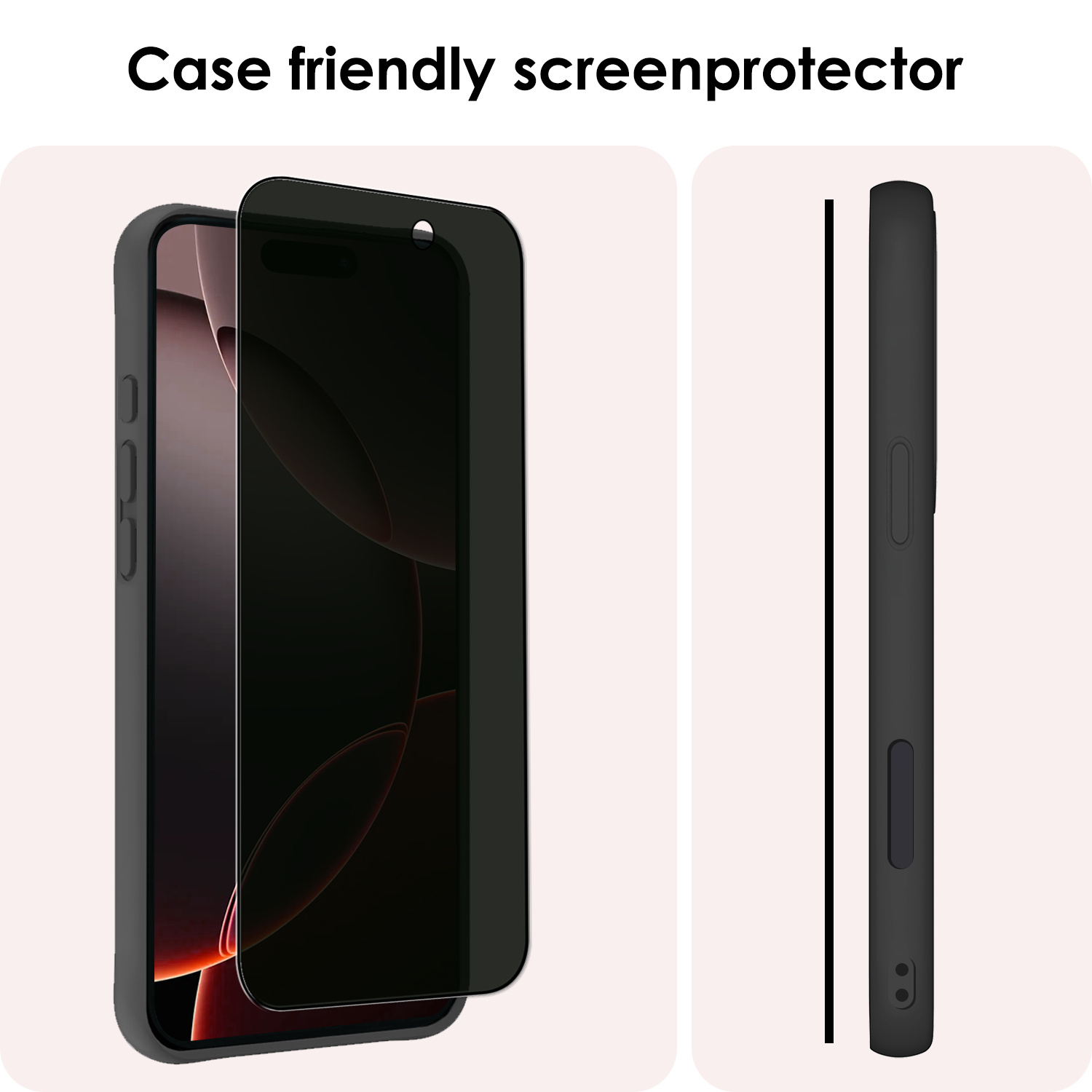 NoXx Screenprotector Geschikt voor iPhone 16 Pro Max Screenprotector Privacy Tempered Glass Gehard Glas Display Cover - 2x