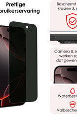 NoXx Screenprotector Geschikt voor iPhone 16 Pro Max Screenprotector Privacy Tempered Glass Gehard Glas Display Cover - 3x