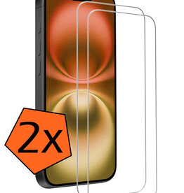 Nomfy Nomfy iPhone 16 Screenprotector Glas Met Dichte Notch - 2 PACK