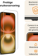 Nomfy Screenprotector - Geschikt voor iPhone 16 Plus Screenprotector Bescherm Glas - Screenprotector Geschikt voor iPhone 16 Plus Screen Protector Tempered Glass Volledig