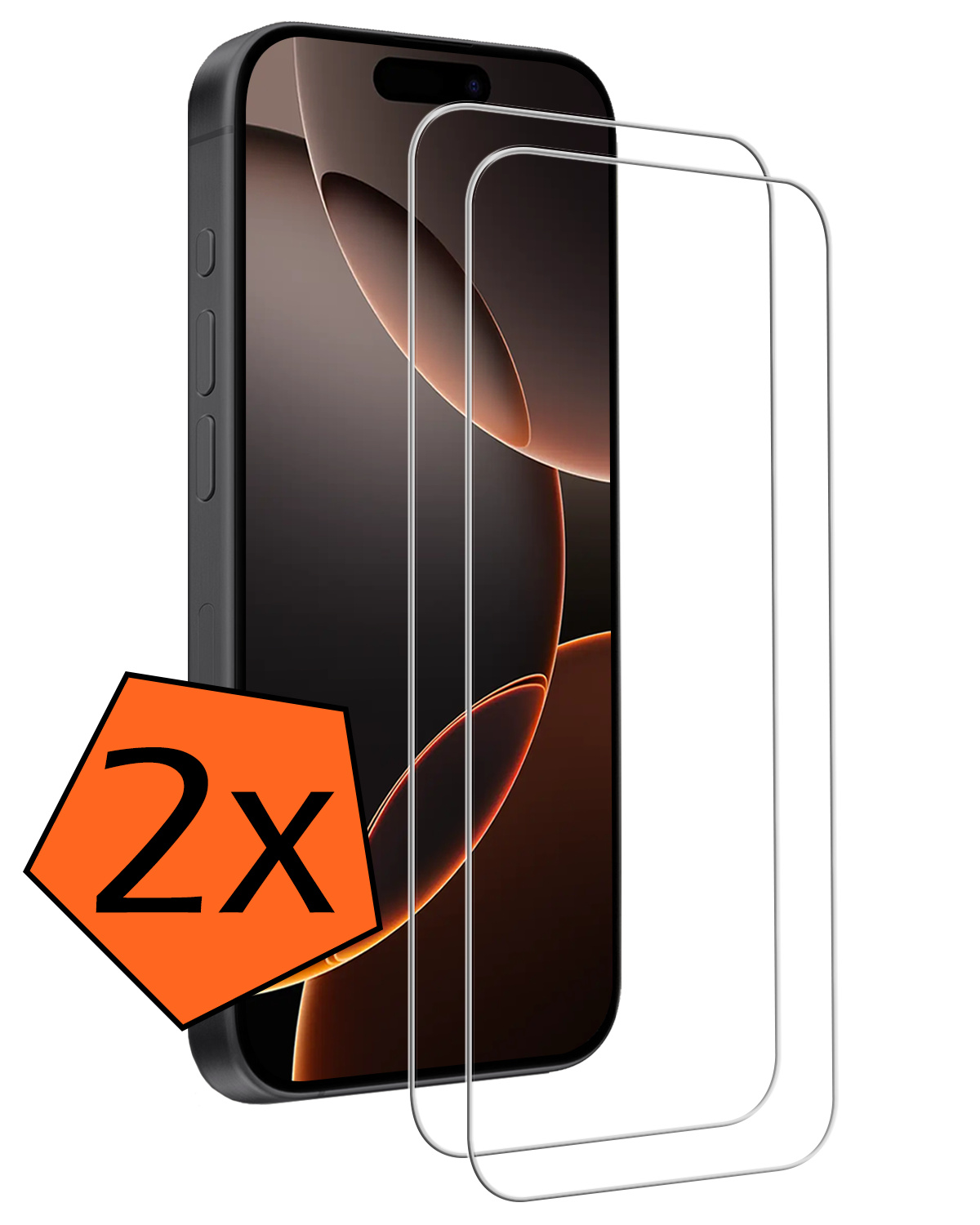 Nomfy Screenprotector - Geschikt voor iPhone 16 Pro Screenprotector Bescherm Glas - Screenprotector Geschikt voor iPhone 16 Pro Screen Protector Tempered Glass Volledig - 2 PACK