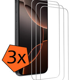 Nomfy Nomfy iPhone 16 Pro Screenprotector Glas Met Dichte Notch - 3 PACK