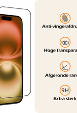 Nomfy Screenprotector - Geschikt voor iPhone 16 Screenprotector Bescherm Glas - Screenprotector Geschikt voor iPhone 16 Screen Protector Tempered Glass Full Screen Full Cover