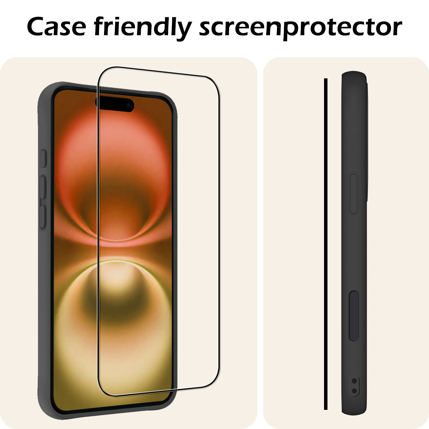 Nomfy Screenprotector - Geschikt voor iPhone 16 Screenprotector Bescherm Glas - Screenprotector Geschikt voor iPhone 16 Screen Protector Tempered Glass Full Screen Full Cover