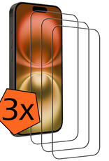 Nomfy Screenprotector - Geschikt voor iPhone 16 Screenprotector Bescherm Glas - Screenprotector Geschikt voor iPhone 16 Screen Protector Tempered Glass Full Screen Full Cover - 3 PACK